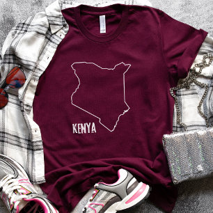 Kenya Country Map Kenyan National Border Outline T-Shirt