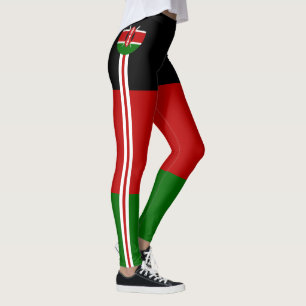 Kenya fashion & Kenyan Flag travel /sports fan Leg Leggings