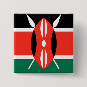 Kenya Flag 2 Inch Square Button
