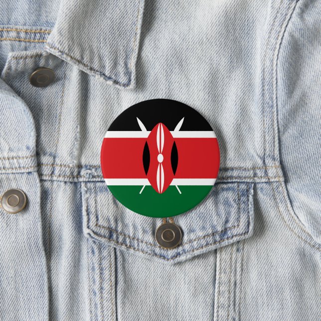 Kenya flag 3 inch round button (In Situ)