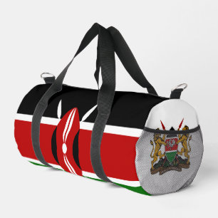 Kenya flag and coat of arms duffle bag
