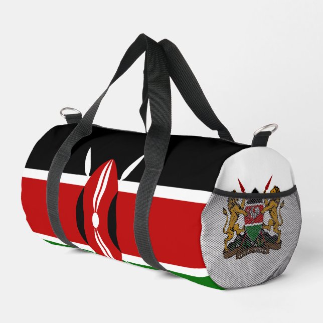 Kenya flag and coat of arms duffle bag (Right Corner)