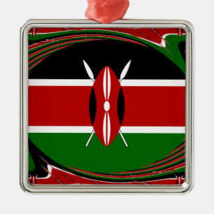 Kenya Flag Art – Patriotic & Modern Design Metal Ornament