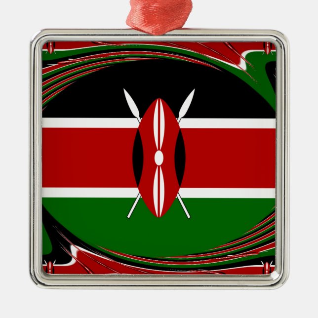 Kenya Flag Art – Patriotic & Modern Design Metal Ornament (Front)