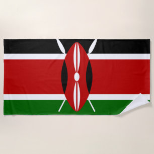 Kenya flag beach towel