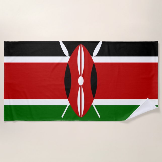 Kenya flag  beach towel (Front)
