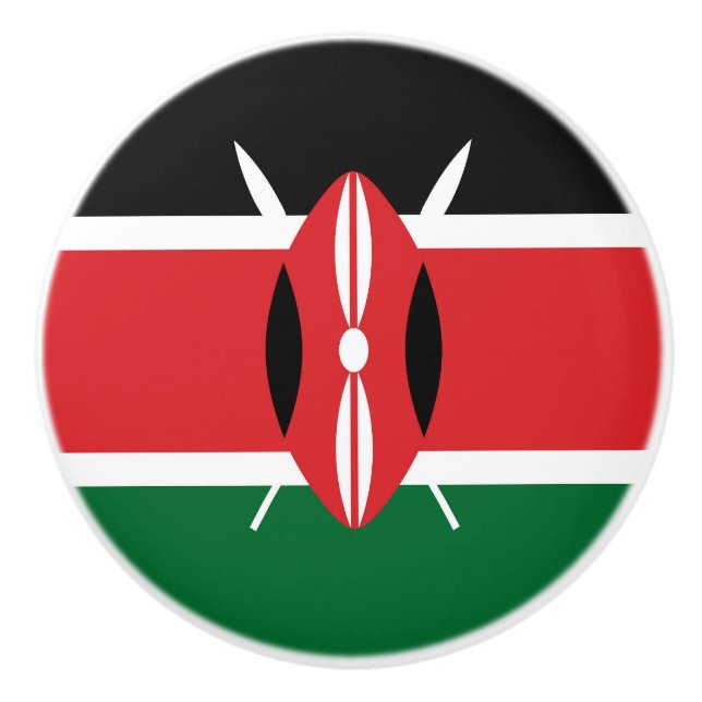 Kenya flag ceramic knob (Front)