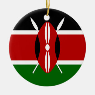 Kenya flag ceramic ornament