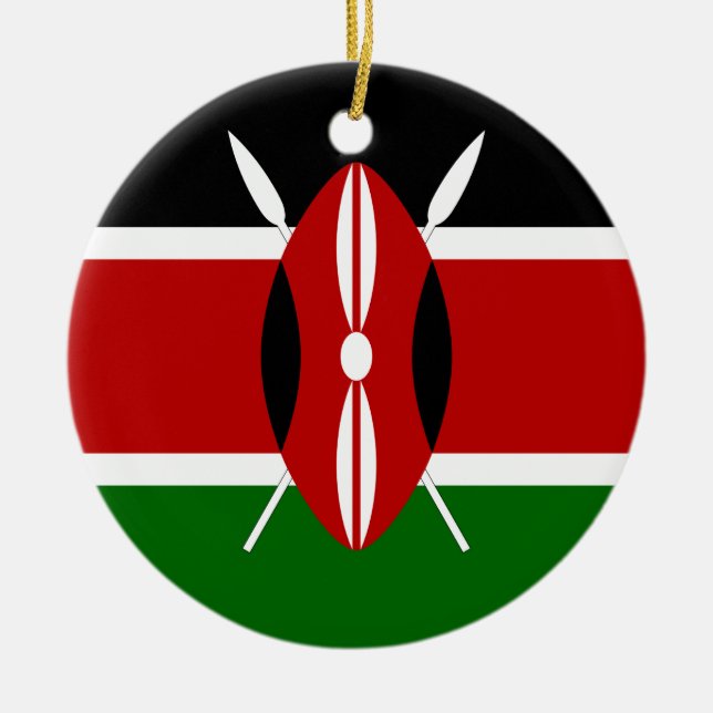 Kenya flag ceramic ornament (Front)