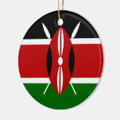 Kenya Flag Ceramic Ornament (Left)