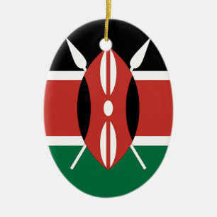 Kenya Flag Ceramic Ornament
