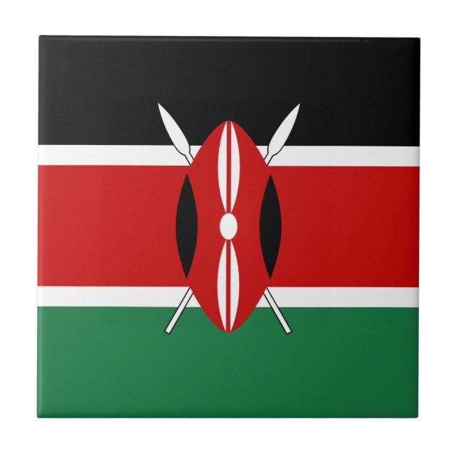 Kenya Flag Ceramic Tile (Front)