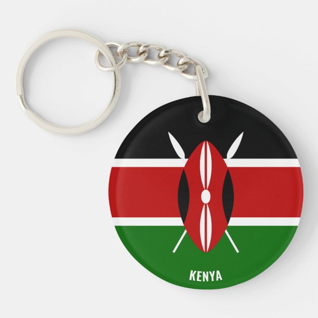 Kenya Flag Charming Patriotic Keychain (Front)