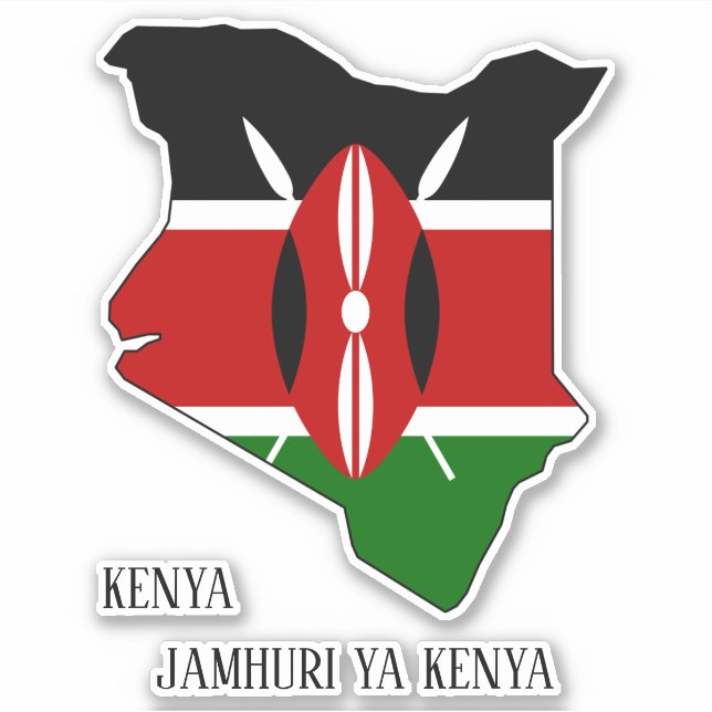 Kenya Flag Charming Patriotic Map (Front)