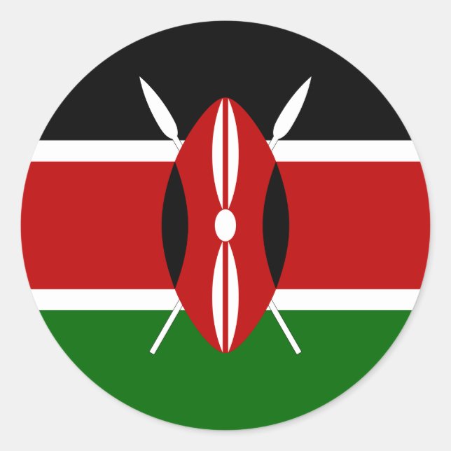 Kenya flag classic round sticker (Front)