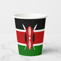 Kenya flag-coat arms paper cups