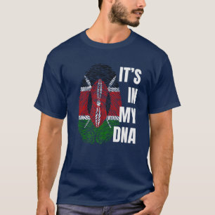 Kenya Flag DNA Fingerprint Black History Month T-Shirt