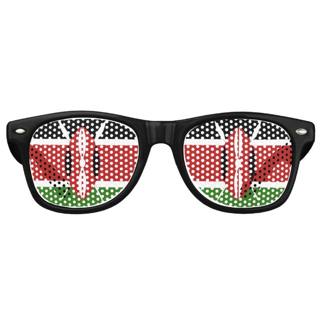 Kenya Flag Emblem Retro Sunglasses (Front)