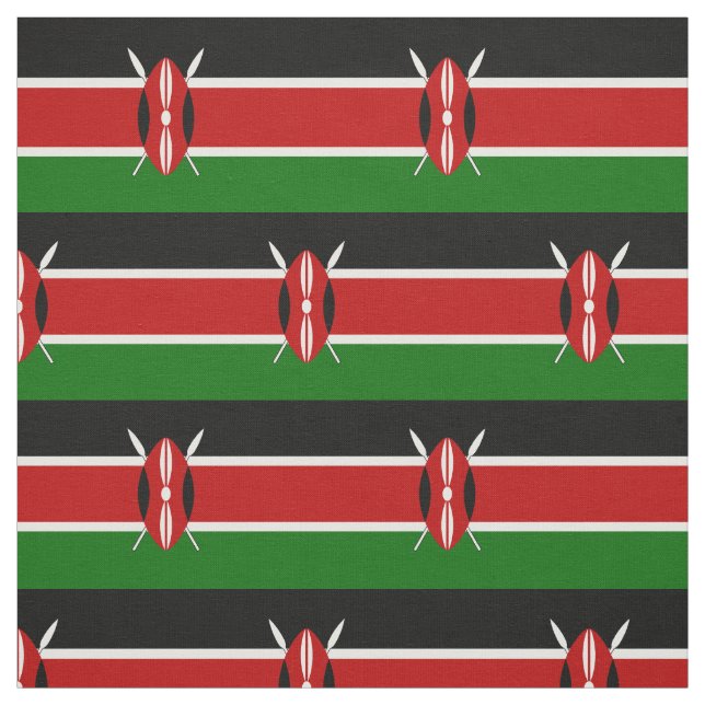 Kenya Flag Fabric (Swatch)