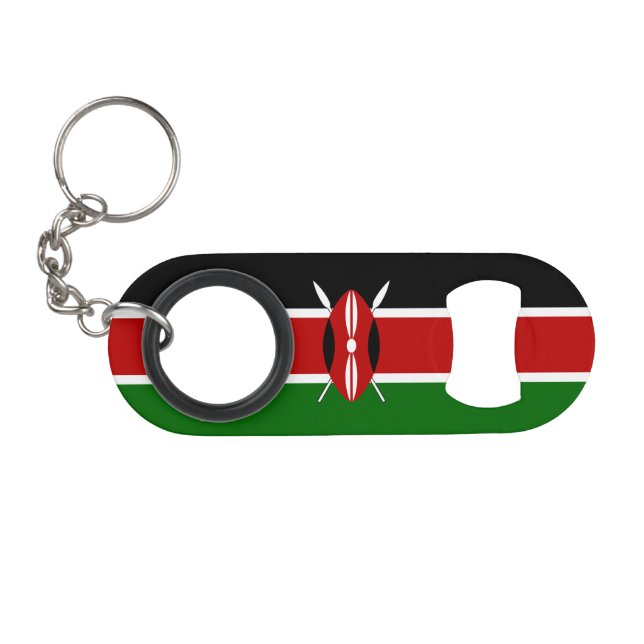 Kenya Flag Keychain Bottle Opener (Front (Horizontal))