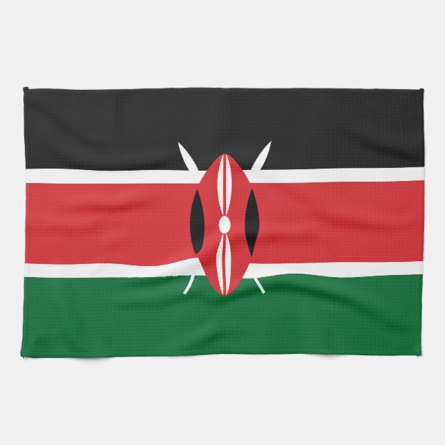Kenya flag kitchen towel (Horizontal)