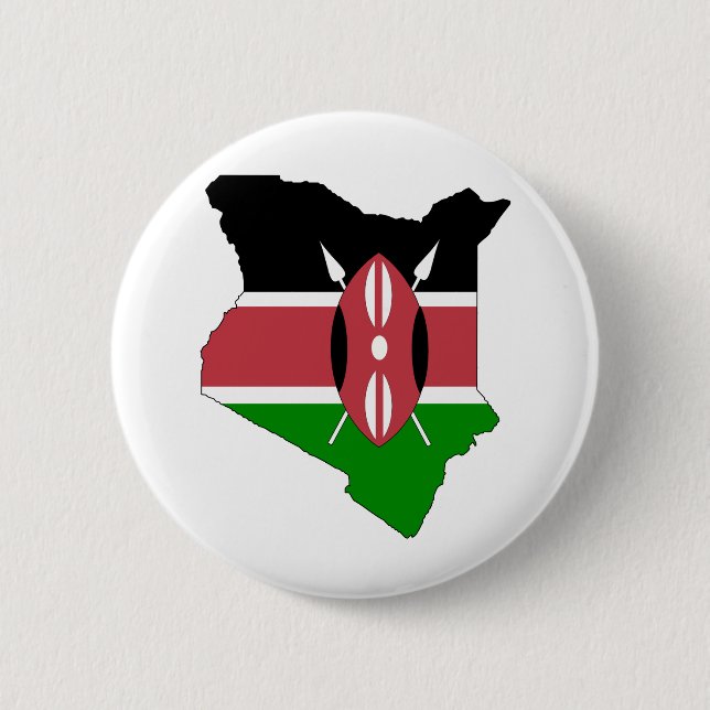 Kenya Flag Map full size 2 Inch Round Button (Front)