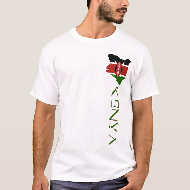 Kenya Flag Map T-Shirt (Front)