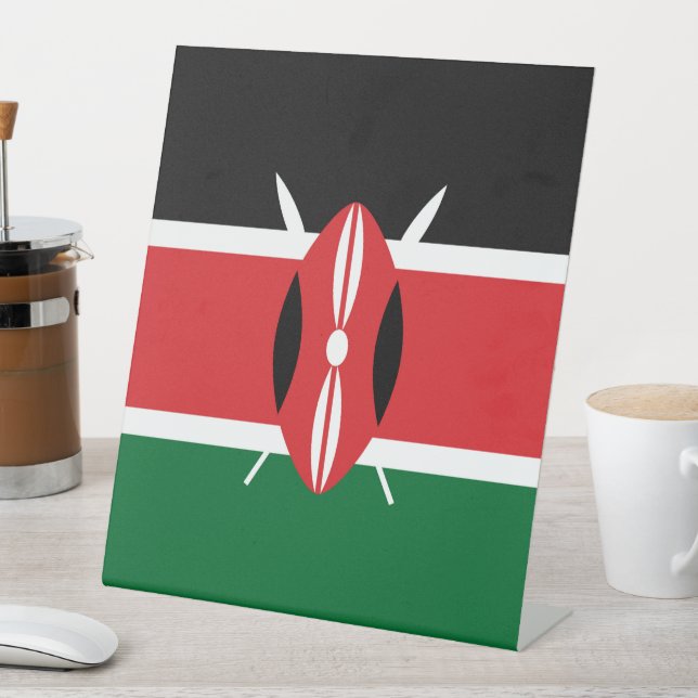 Kenya flag pedestal sign (In SItu)