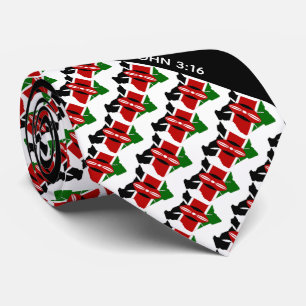 KENYA FLAG Personalized Christian John 3:16 Tie