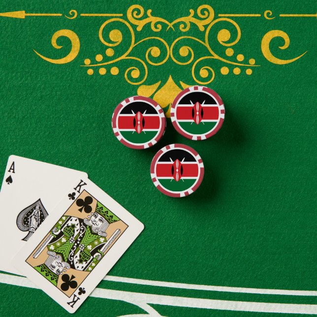 Kenya flag poker chips (Poker Table (Stack))