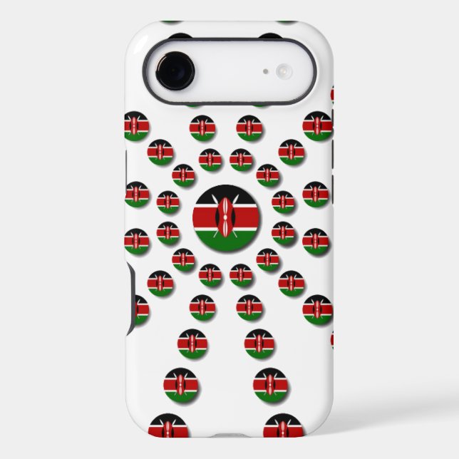 Kenya Flag Radial Pattern: Patriotic Art & Decor (Back)