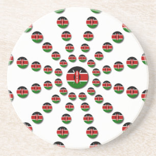 Kenya Flag Radial Pattern: Patriotic Art & Decor Coaster
