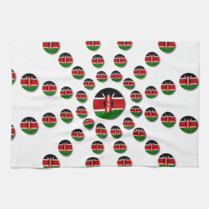 Kenya Flag Radial Pattern: Patriotic Art & Decor Kitchen Towel