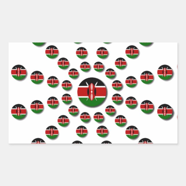 Kenya Flag Radial Pattern: Patriotic Art & Decor Sticker (Front)