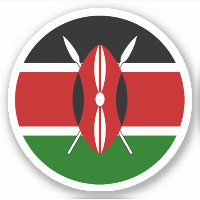 Kenya Flag Round Sticker (Front)