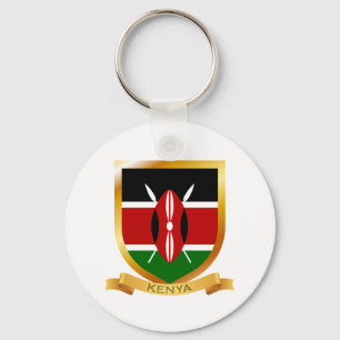 Kenya Flag Shield Keychain