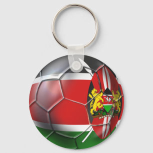Kenya flag soccer ball soccer players gifts keychain