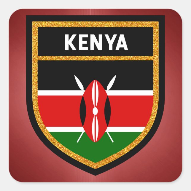 Kenya Flag Square Sticker (Front)