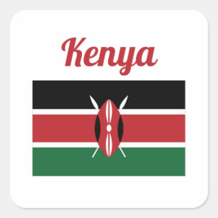 Kenya Flag  Square Sticker