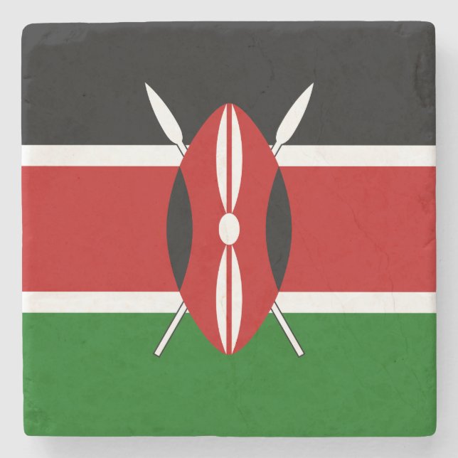 Kenya Flag Stone Coaster (Front)