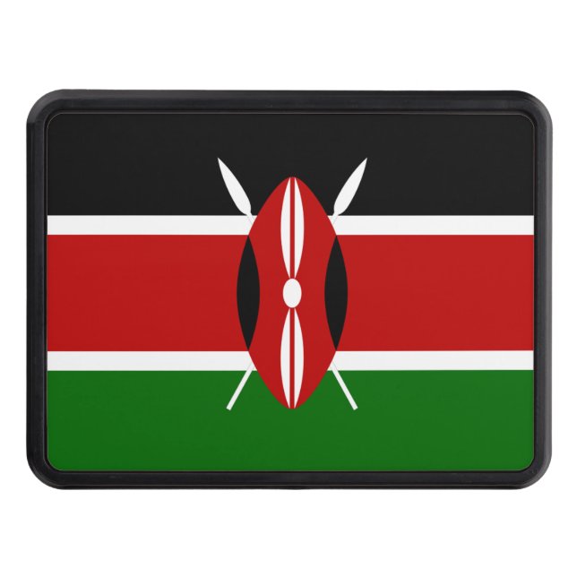 Kenya flag   trailer hitch cover (Front)