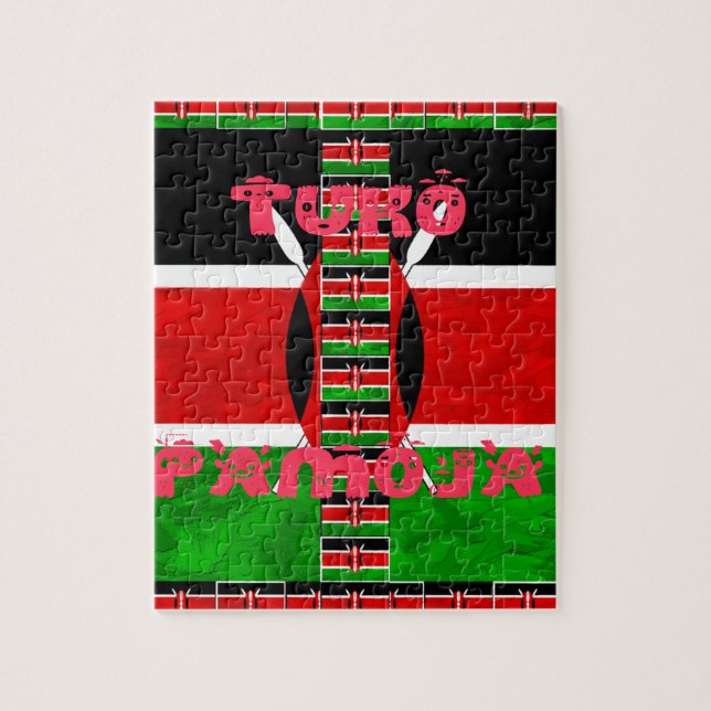 Kenya Flag: Tuko Pamoja - Unity Art Design Jigsaw Puzzle (Vertical)