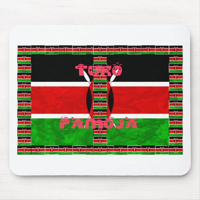 Kenya Flag: Tuko Pamoja - Unity Art Design Mouse Pad (Front)