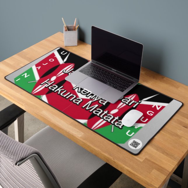 Kenya Flag Umoja ni Nguvu | Customizable Anti-Slip Desk Mat (Office 2)