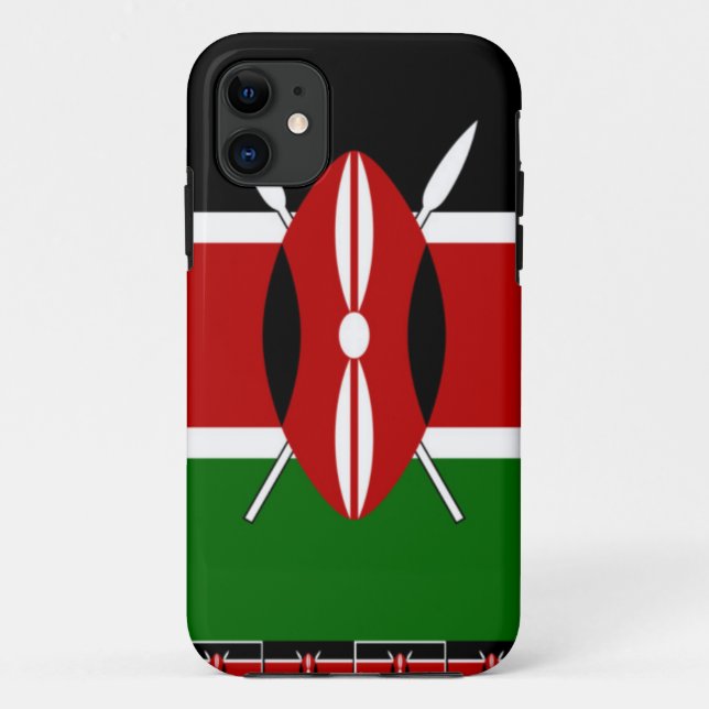 Kenya Flag: With Miniature Flag Frame Border Art  Case-Mate iPhone Case (Back)