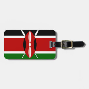 Kenya Flag: With Miniature Flag Frame Border Art  Luggage Tag
