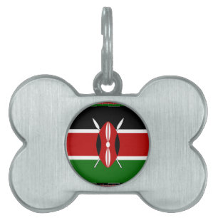 Kenya Flag: With Miniature Flag Frame Border Art Pet Tag
