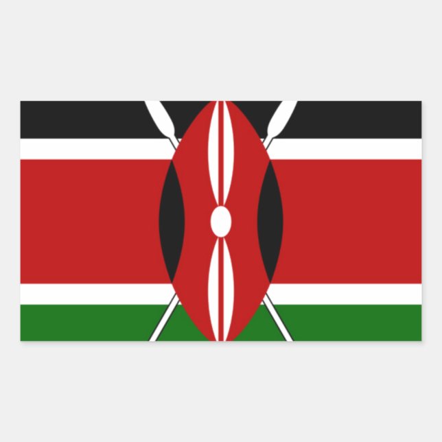 Kenya Flag: With Miniature Flag Frame Border Art  Sticker (Front)
