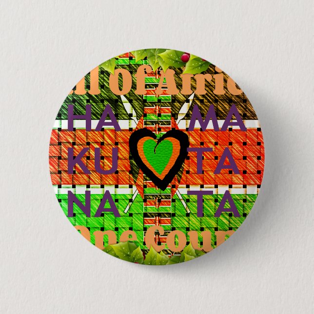 Kenya Hakuna Matata 2 Inch Round Button (Front)