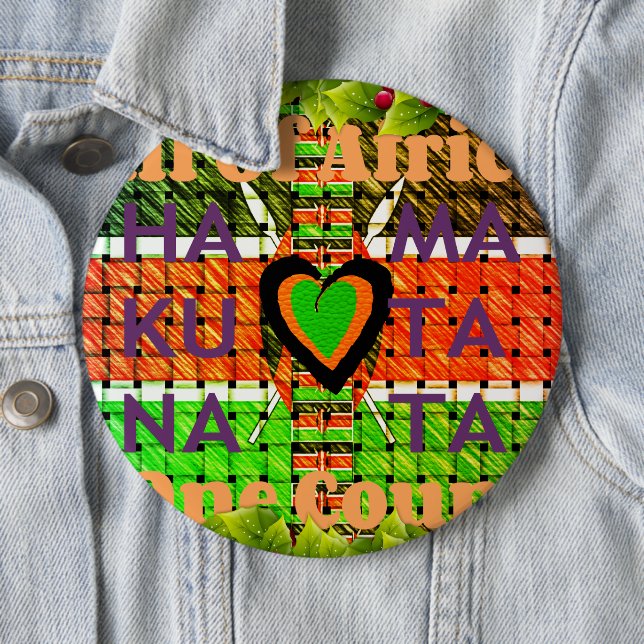 Kenya Hakuna Matata 6 Inch Round Button (In Situ)